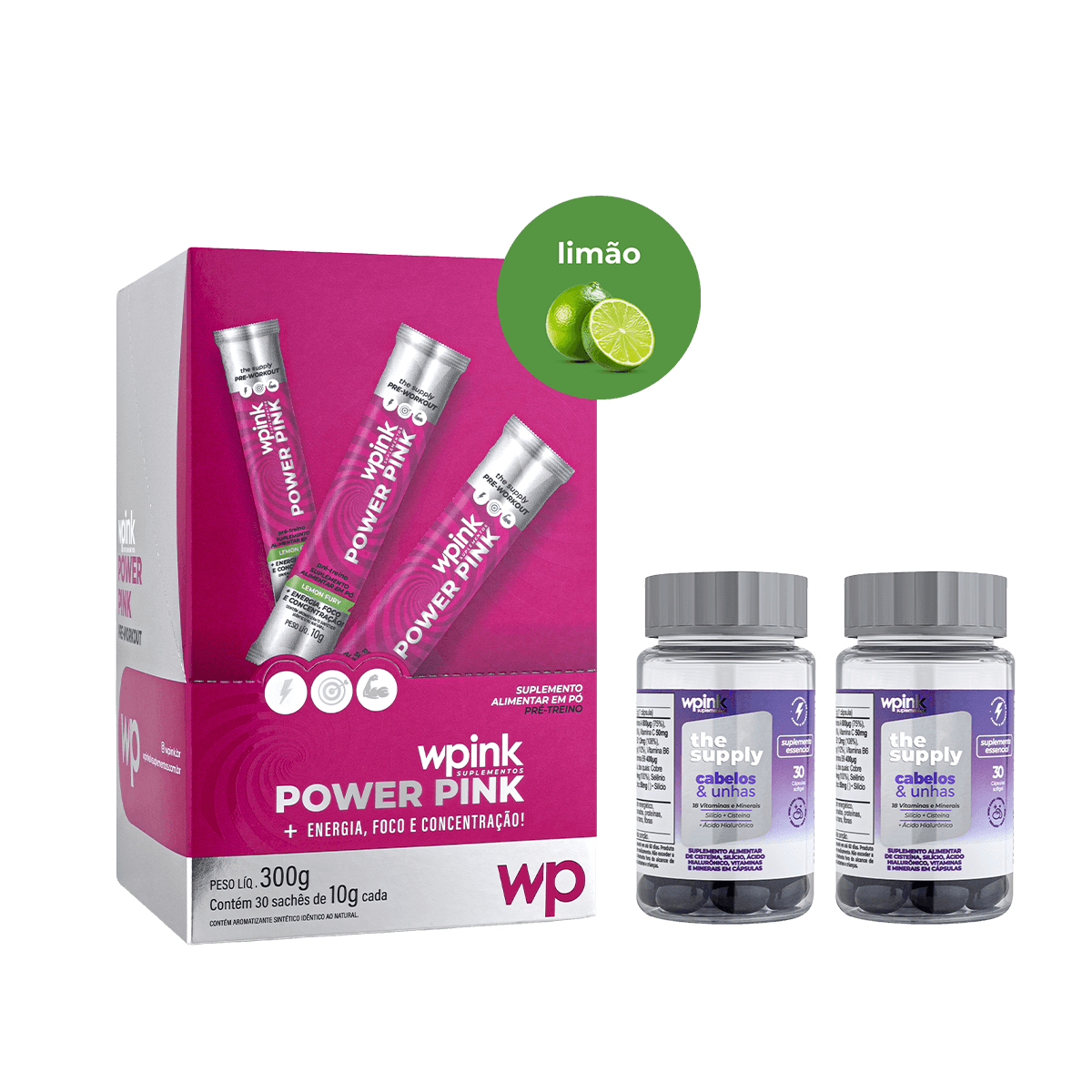 power pink de limão + 2 cabelos e unhas