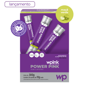 power pink sem cafeína de maçã verde - pré-treino - 300g - wp