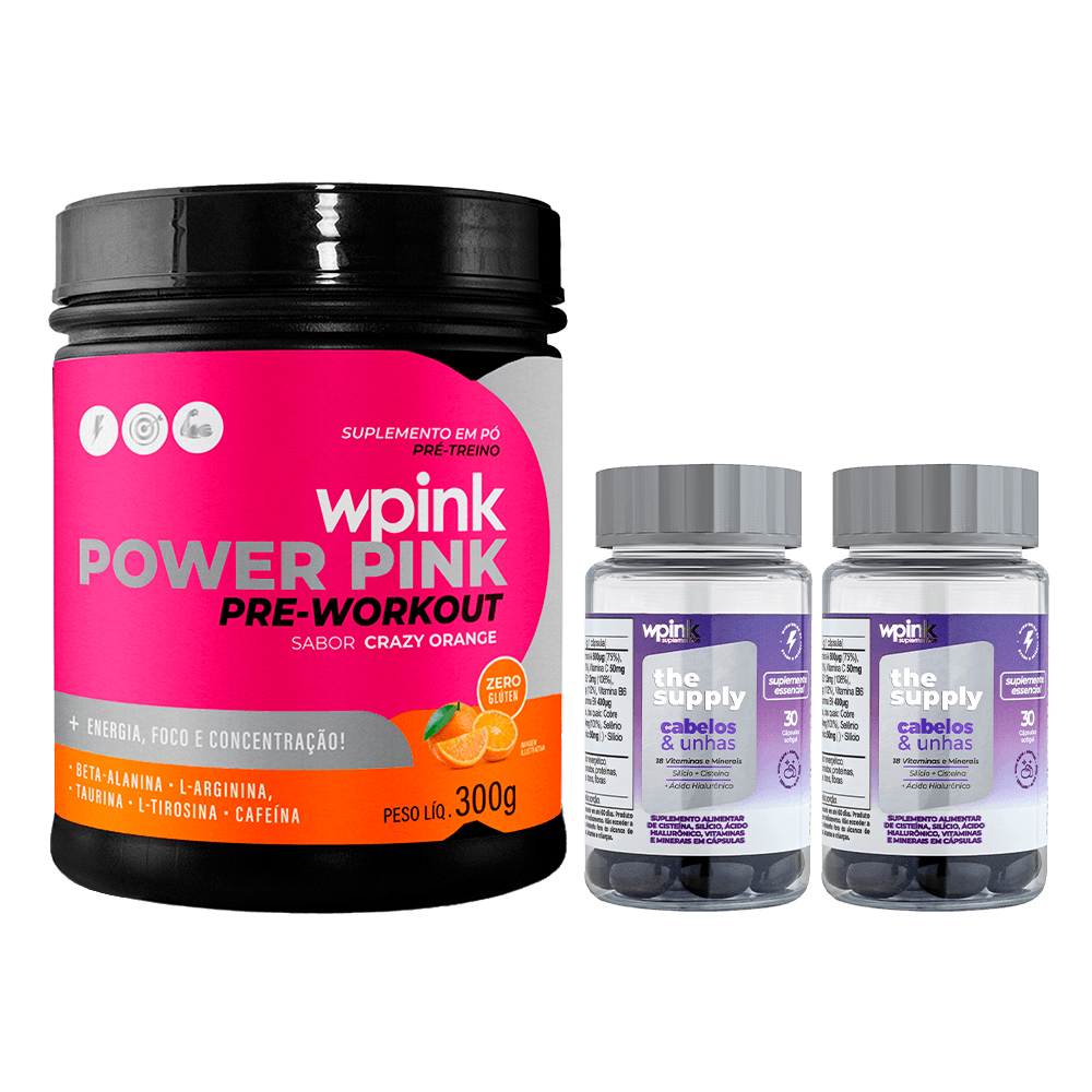 super power pink de laranja 300g + 2 cabelos e unhas - wp