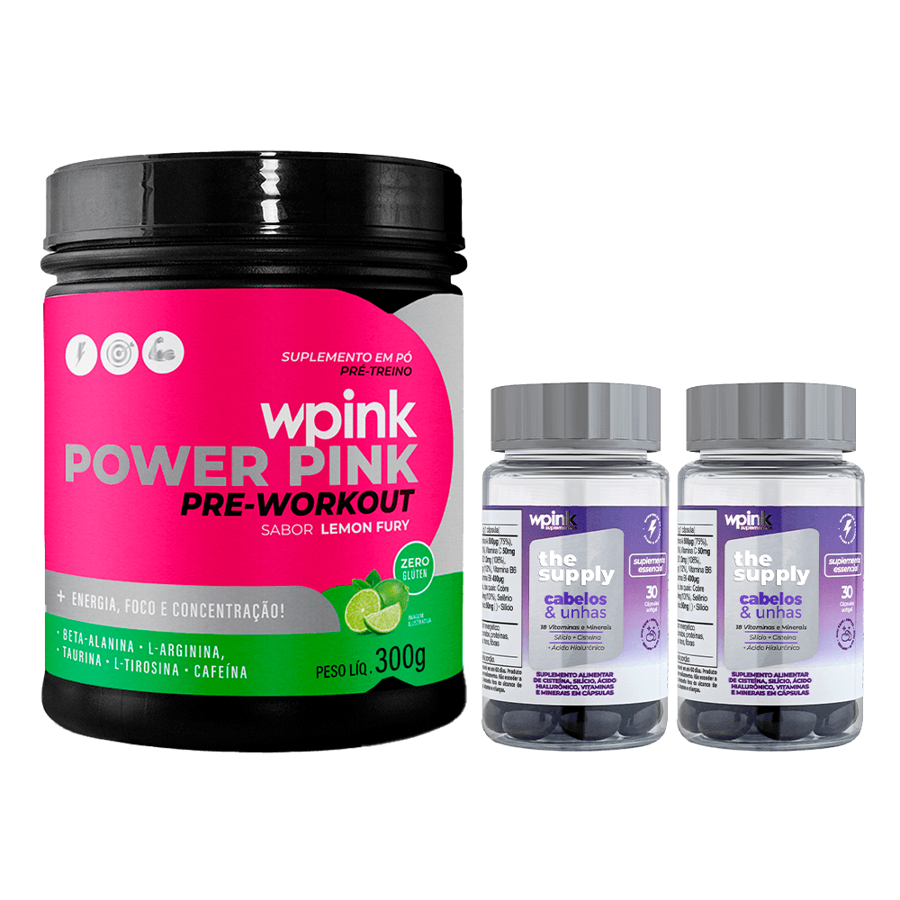 super power pink de limão 300g + 2 cabelos e unhas - wp