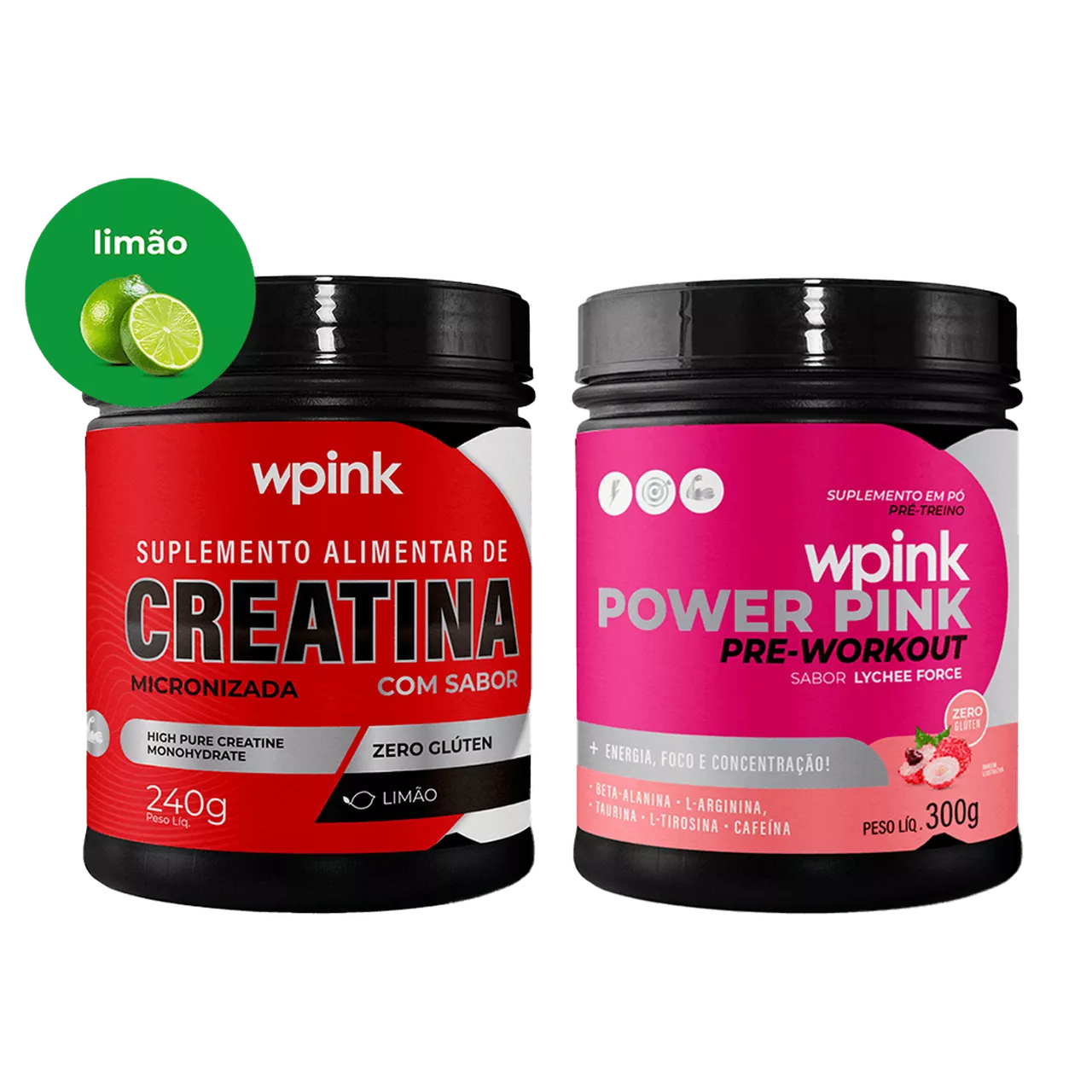 creatina de limão 240g - super power pink de lichia - pré-treino – 300g