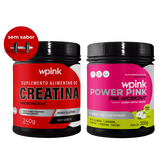 creatina sem sabor 240g - super power pink de maçã verde - pré-treino – 300g