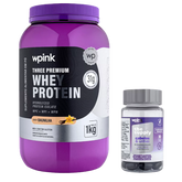 three premium whey protein baunilha 3W 1kg + cabelos e unhas - wp