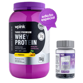 three premium whey protein pamonha 3W 1 kg + cabelos e unhas - wp