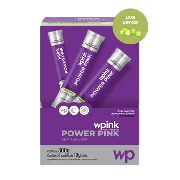 power pink sem cafeína de uva verde - pré-treino - 300g - wp