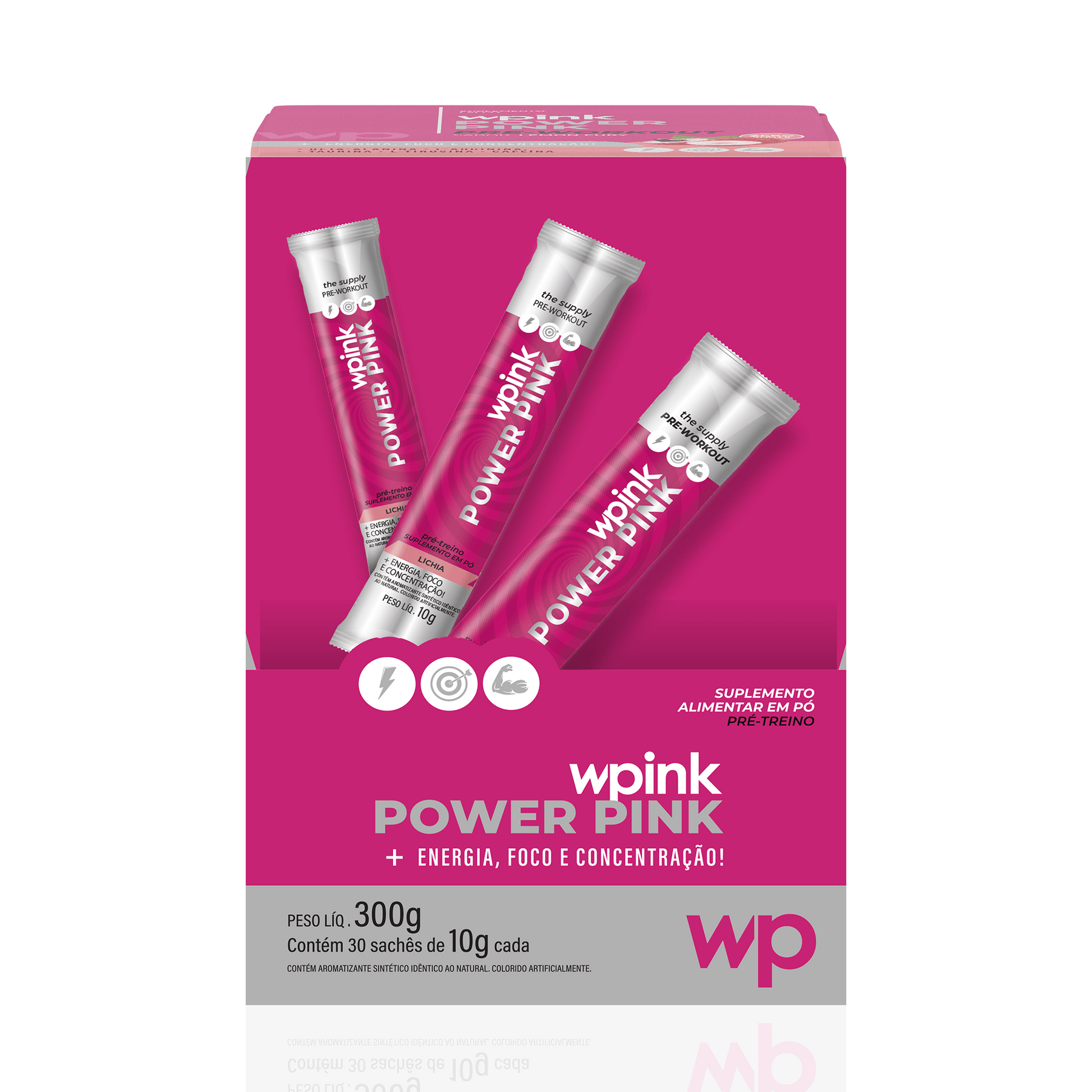 power pink de lichia - pré-treino – 300g - wp