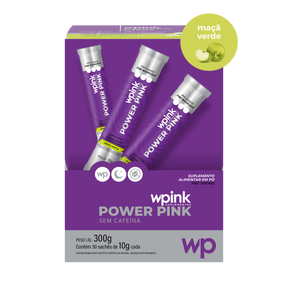 power pink sem cafeína de maçã verde - pré-treino - 300g - wp
